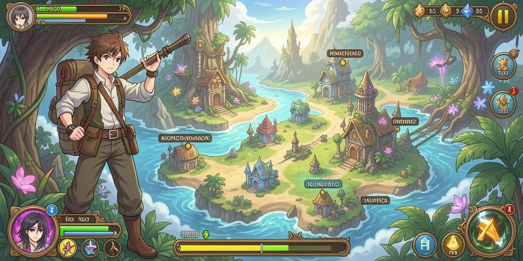 Screenshot menunjukkan grafik menawan dari background permainan.